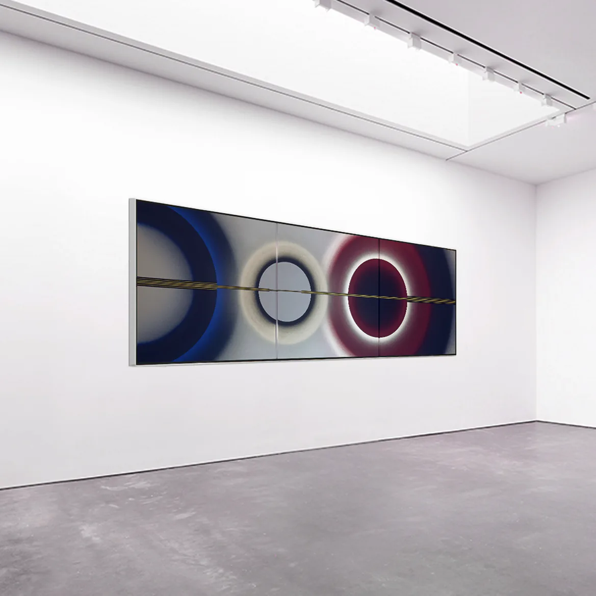 Pi Square exhibition view showing contemporary paintings in a gallery setting