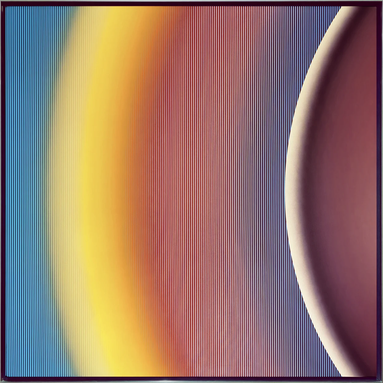 Pi Square Emanations painting with red spectrum field and threshold shift in perception